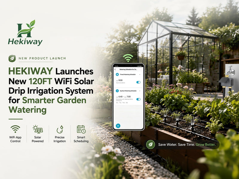 HEKIWAY Launches New 120FT WiFi Solar Drip Irrigation System for Smarter Garden Watering