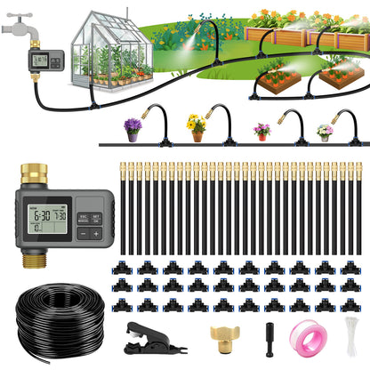 HEKIWAY - 60FT Drip Irrigation System with Water Timer