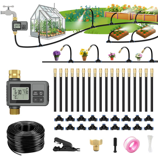 HEKIWAY - 60FT Drip Irrigation System with Water Timer