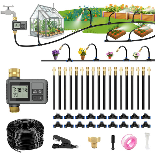 HEKIWAY - 60FT Drip Irrigation System with Water Timer