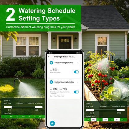 HEKIWAY - 120FT Drip Irrigation System with WiFi Solar Water Timer