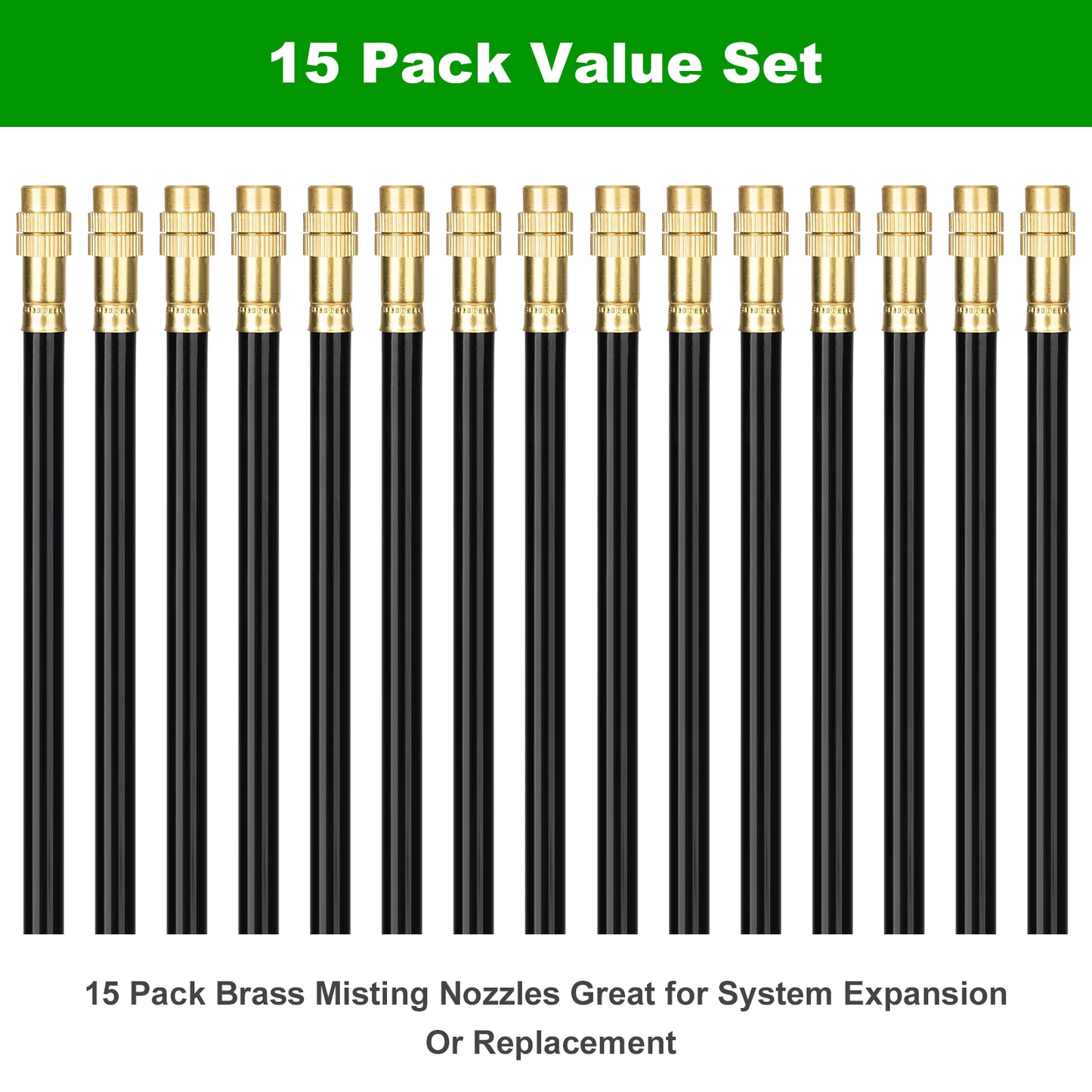 HEKIWAY - Brass Misting Nozzles for 5/16 Inch Drip Irrigation Tubing