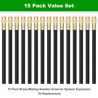 HEKIWAY - Brass Misting Nozzles for 5/16 Inch Drip Irrigation Tubing
