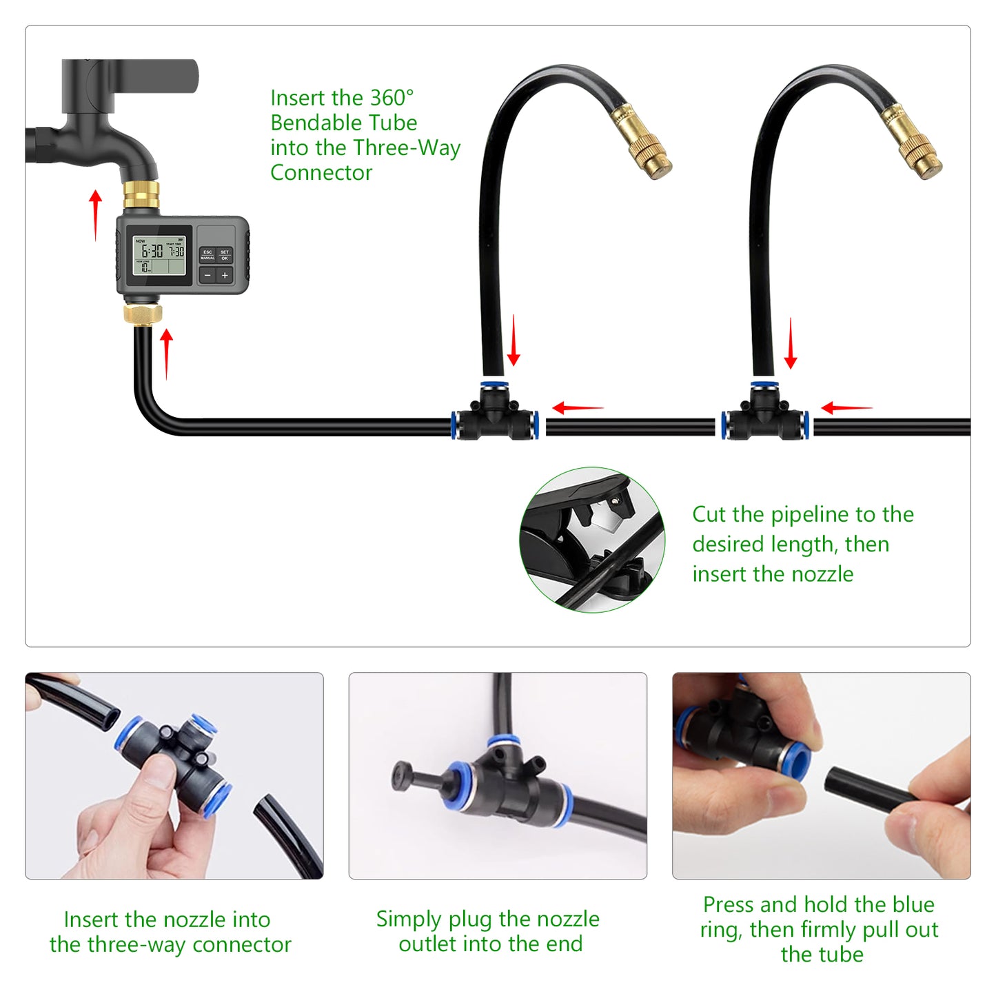 HEKIWAY - 60FT Drip Irrigation System with Water Timer