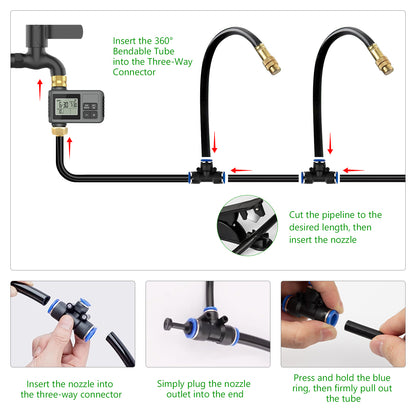 HEKIWAY - 60FT Drip Irrigation System with Water Timer