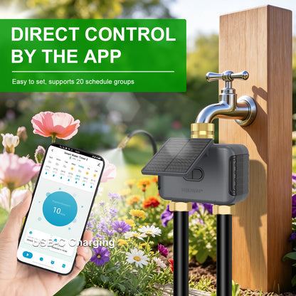 HEKIWAY - 120FT Drip Irrigation System with WiFi Solar Water Timer