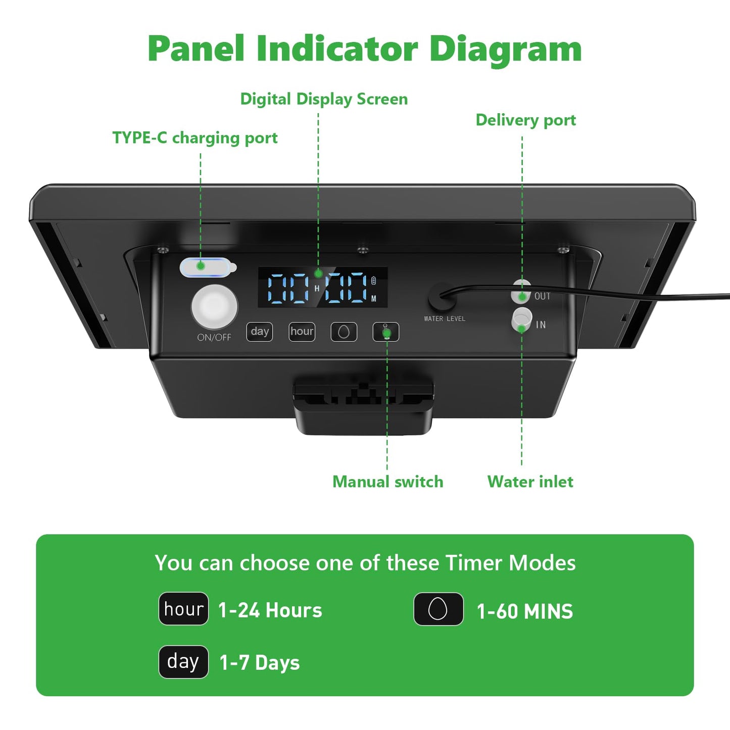HEKIWAY - 49FT Solar Drip Irrigation Kit with Digital Screen