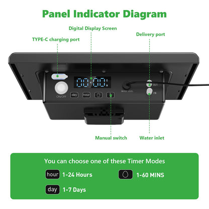 HEKIWAY - 49FT Solar Drip Irrigation Kit with Digital Screen