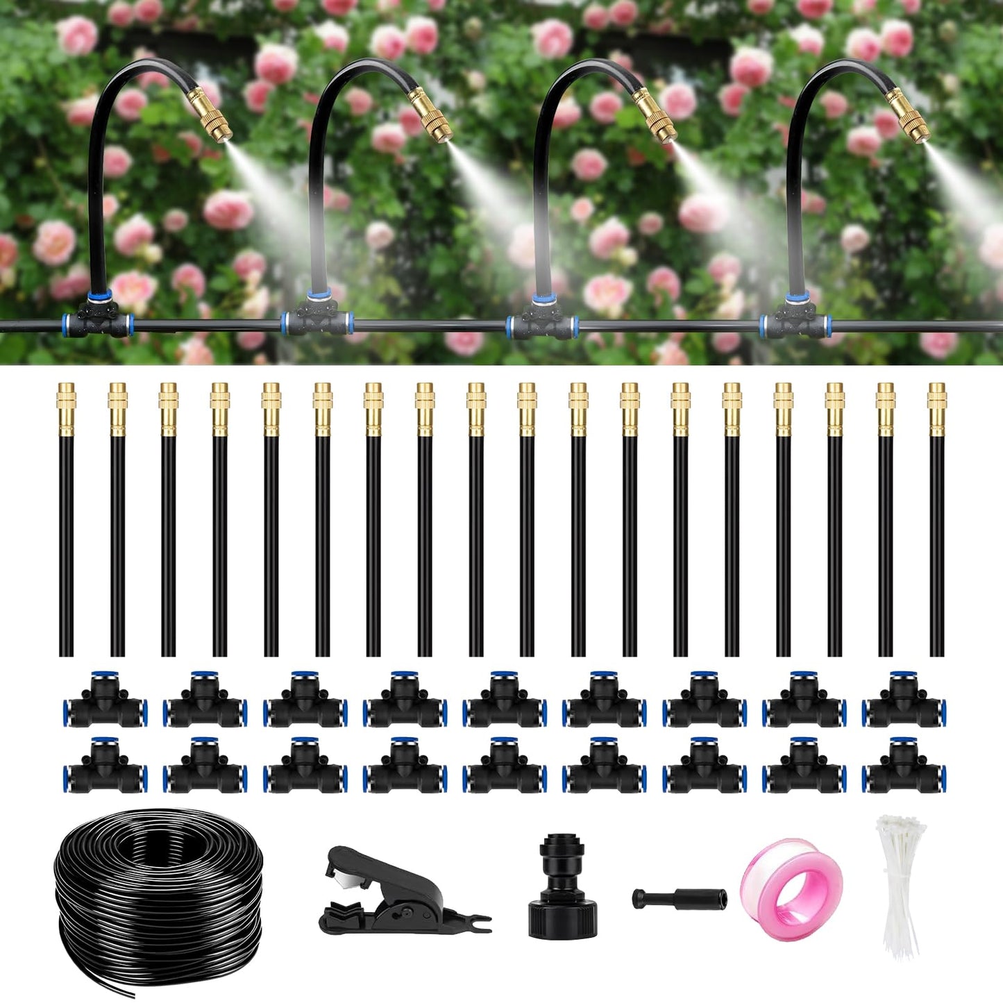HEKIWAY - 80Ft Drip Irrigation System for Garden