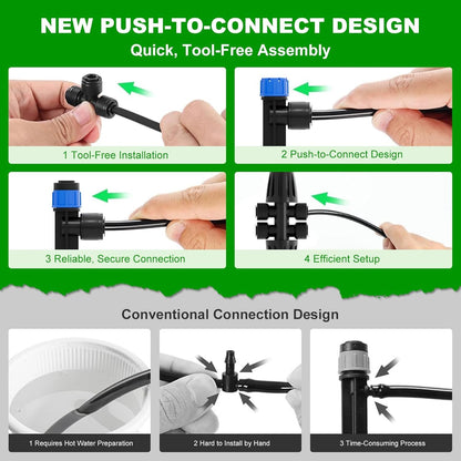 HEKIWAY - 5/16 Inch Drip Irrigation Tee Connectors