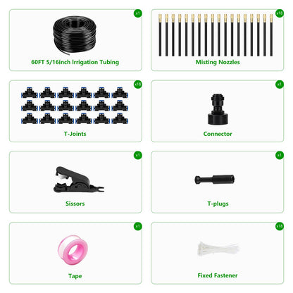 HEKIWAY - 80Ft Drip Irrigation System for Garden