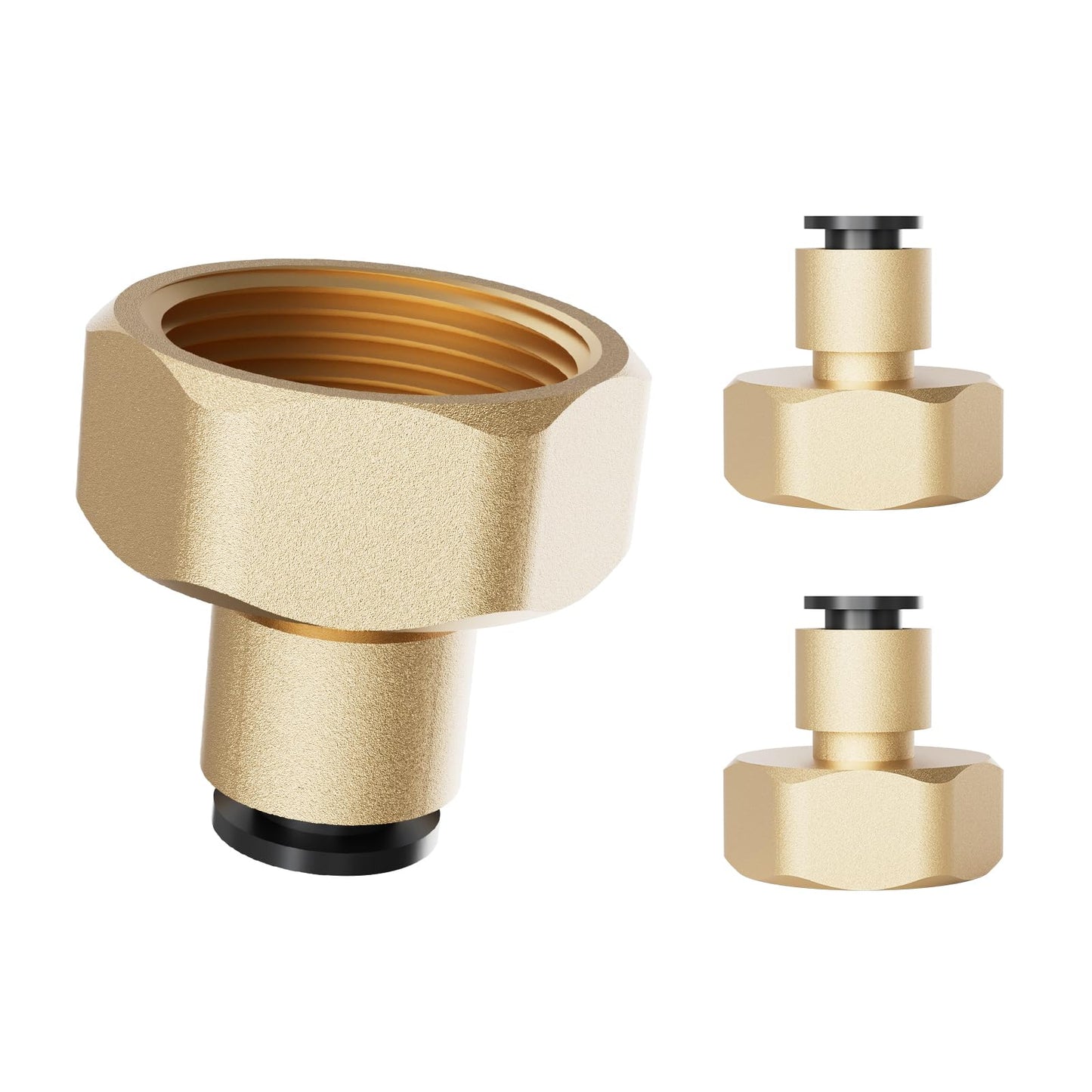 1/4 Inch Brass Drip Irrigation Connector, Barbed Brass Fitting for 1/4" Tubing, Leak-Resistant Adapter for Garden & Drip Irrigation Systems, 2 Pack
