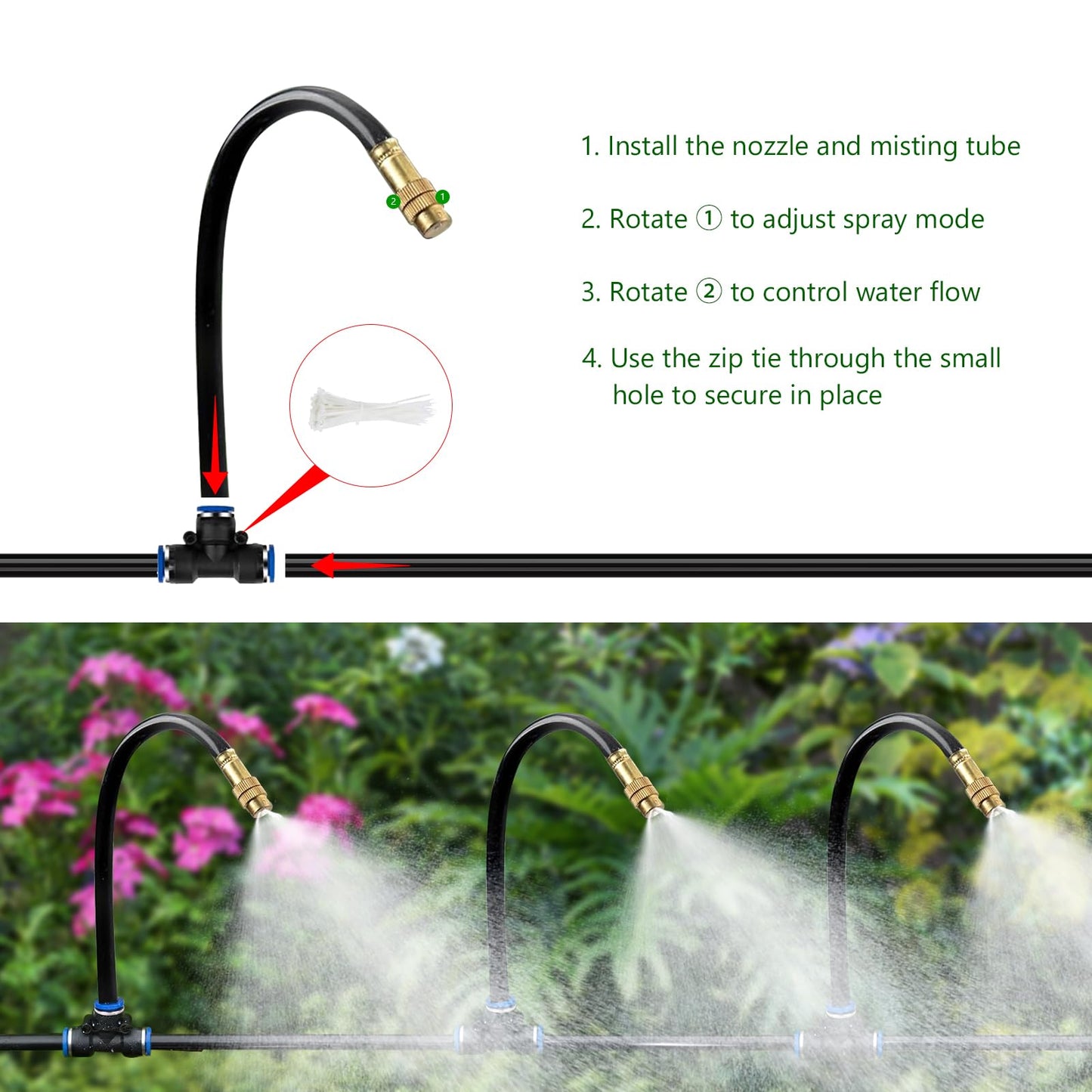 HEKIWAY - 80Ft Drip Irrigation System for Garden