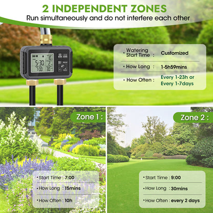 HEKIWAY - 120FT Drip Irrigation System with Smart Water Timer