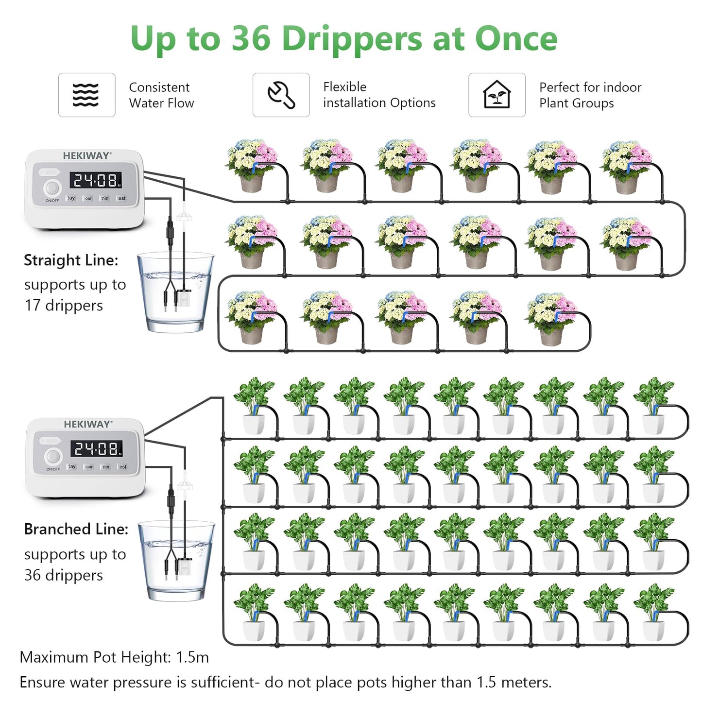 HEKIWAY - Digital Display Solar Drip Irrigation System