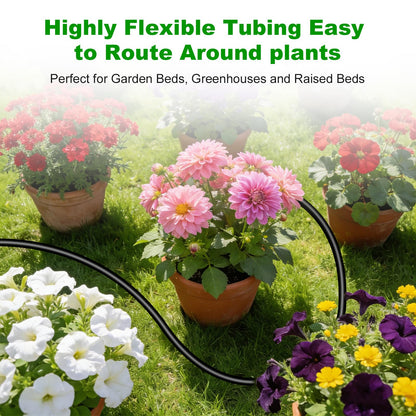 1/2 Inch Blank Drip Irrigation Tubing, 60FT Distribution Hose for Garden, Greenhouse & Raised Beds, Flexible UV-Resistant Watering Line for Drip Irrigation Systems