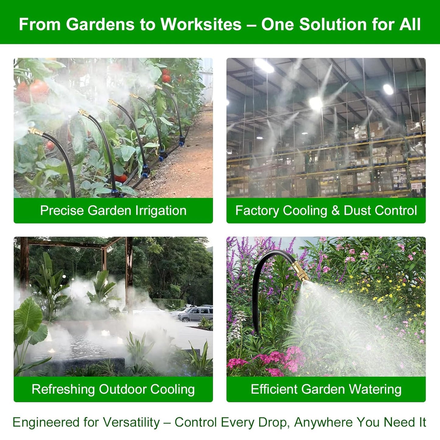 HEKIWAY - Brass Misting Nozzles for 5/16 Inch Drip Irrigation Tubing