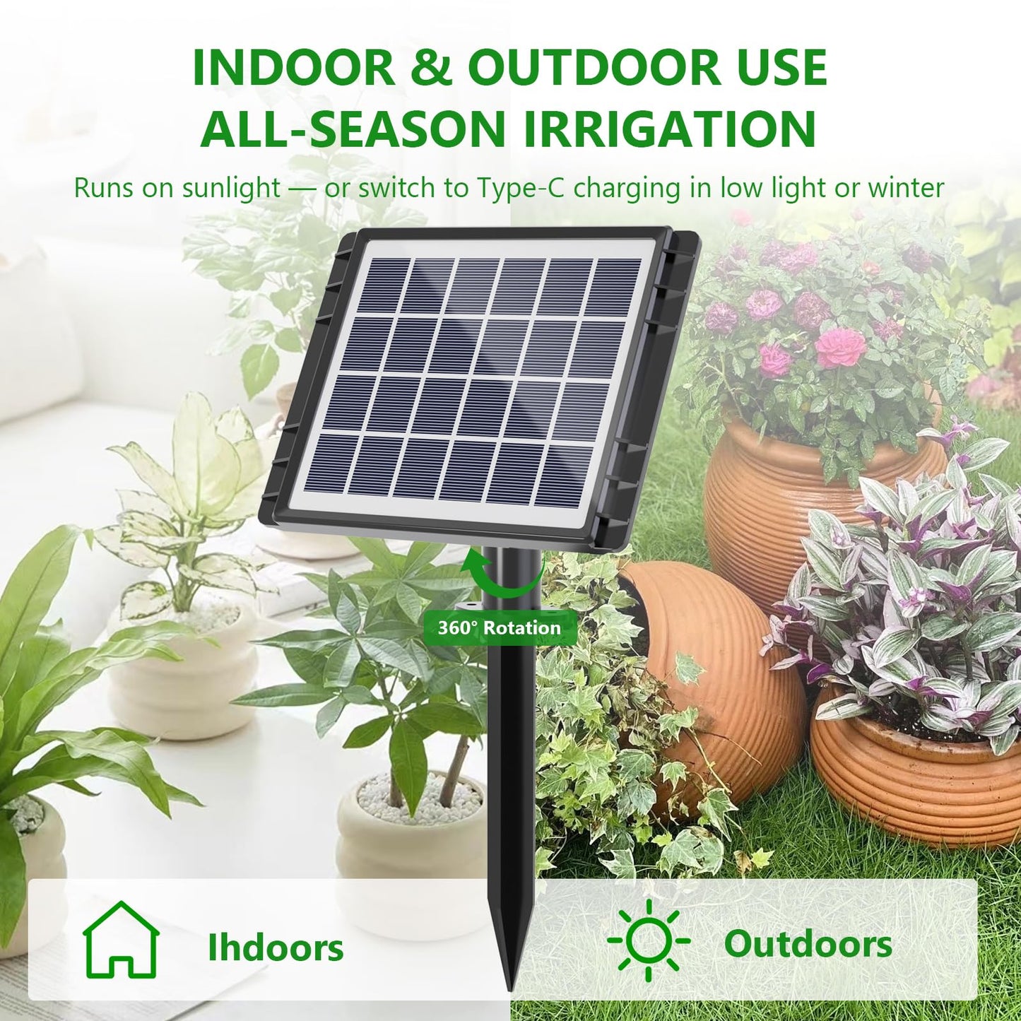 HEKIWAY - 49FT Solar Drip Irrigation Kit with Digital Screen