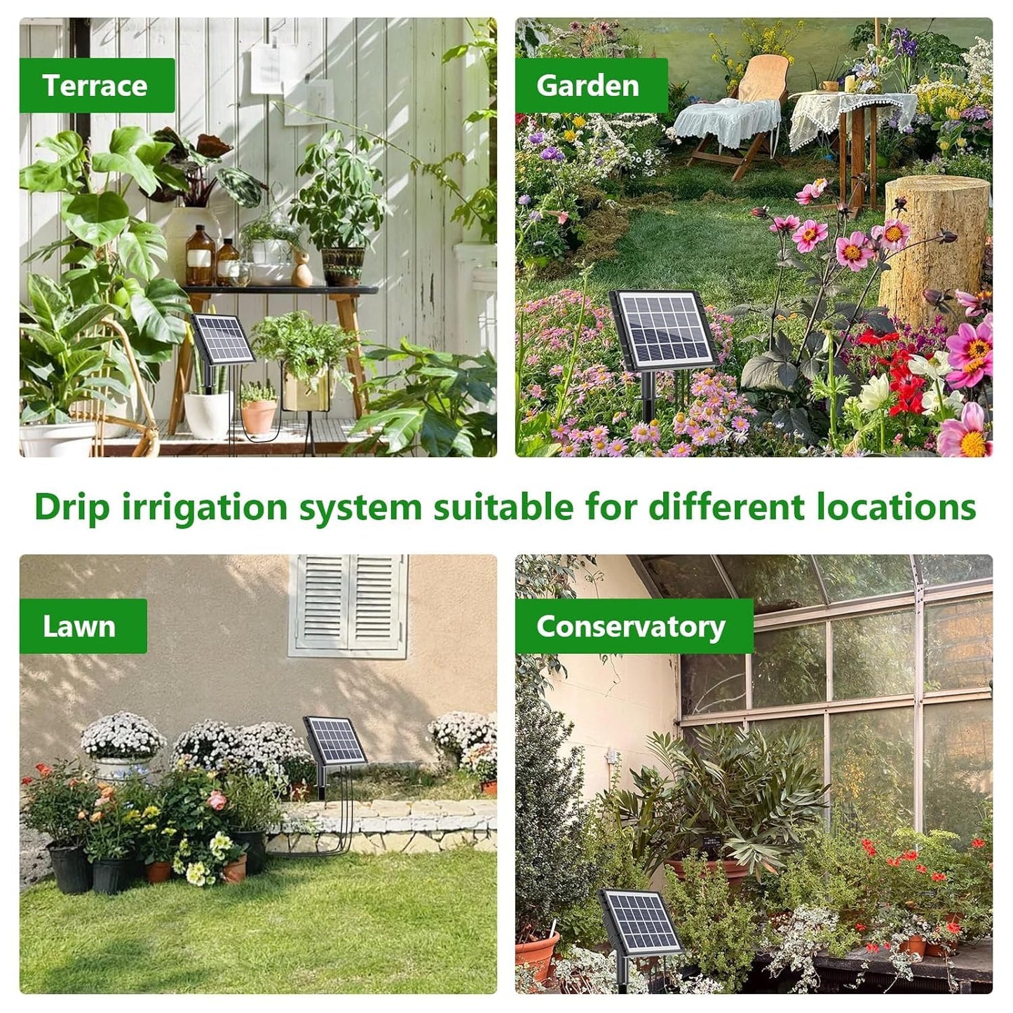 HEKIWAY - 49FT Solar Drip Irrigation Kit with Digital Screen