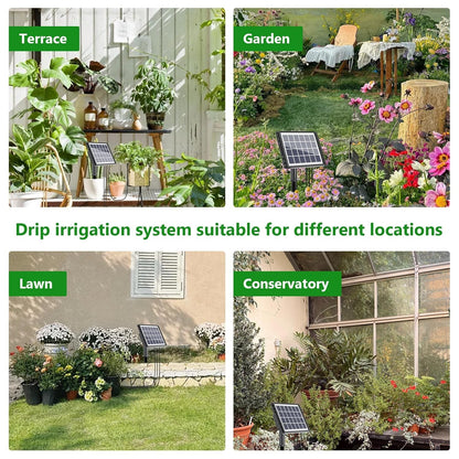 HEKIWAY - 49FT Solar Drip Irrigation Kit with Digital Screen