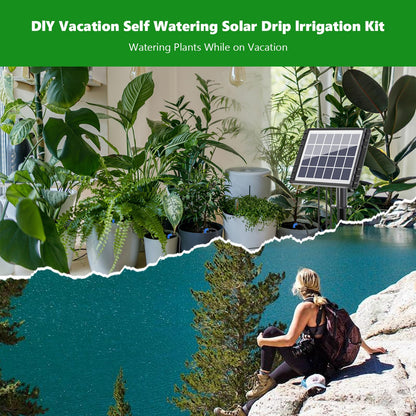 HEKIWAY - 49FT Solar Drip Irrigation Kit with Digital Screen