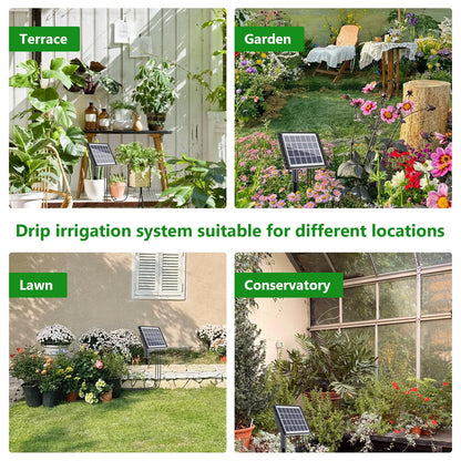 HEKIWAY - 49FT Solar Drip Irrigation Kit with Digital Screen