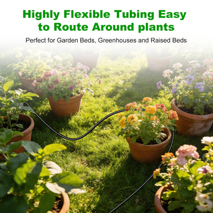 HEKIWAY - 1/4 Inch Blank Drip Irrigation Tubing, 60FT Distribution Hose