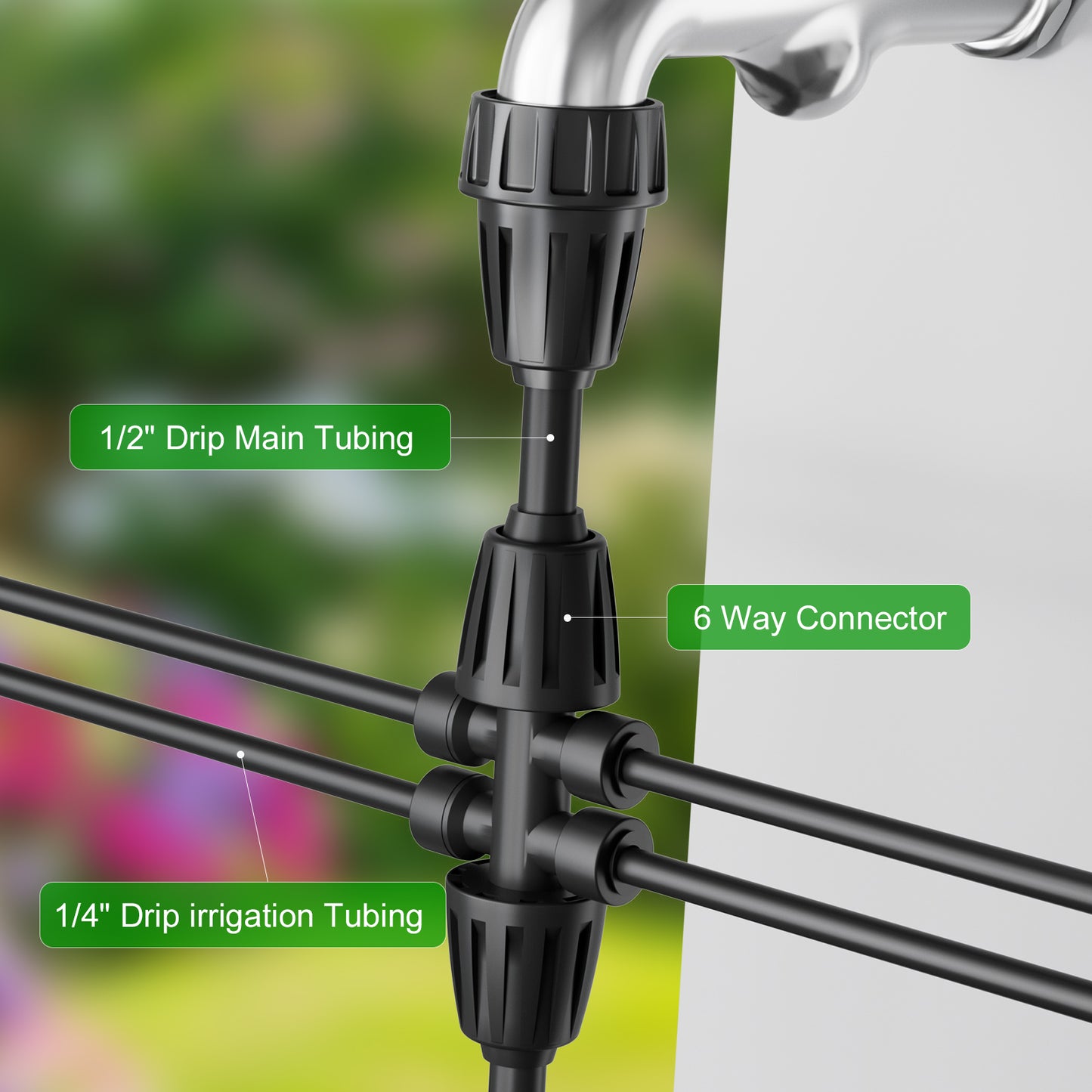HEKIWAY - 1/2 Inch to 1/4 Inch Barbed Tee Connectors