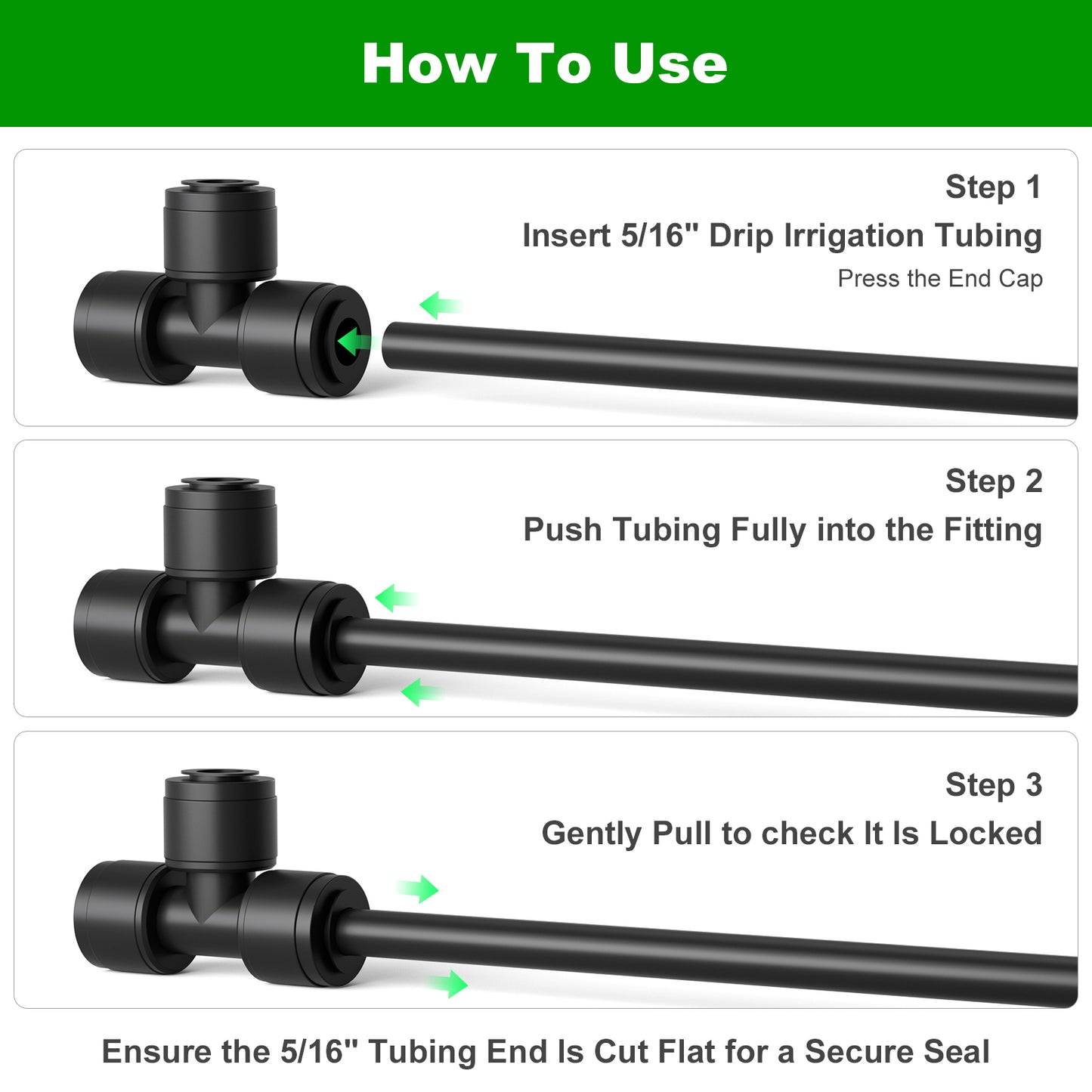 HEKIWAY - 1/4 Inch Drip Irrigation Tee Connectors