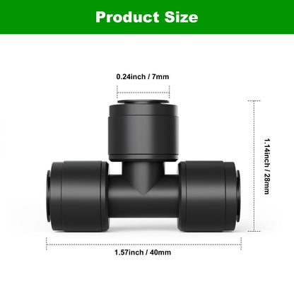 HEKIWAY - 1/4 Inch Drip Irrigation Tee Connectors